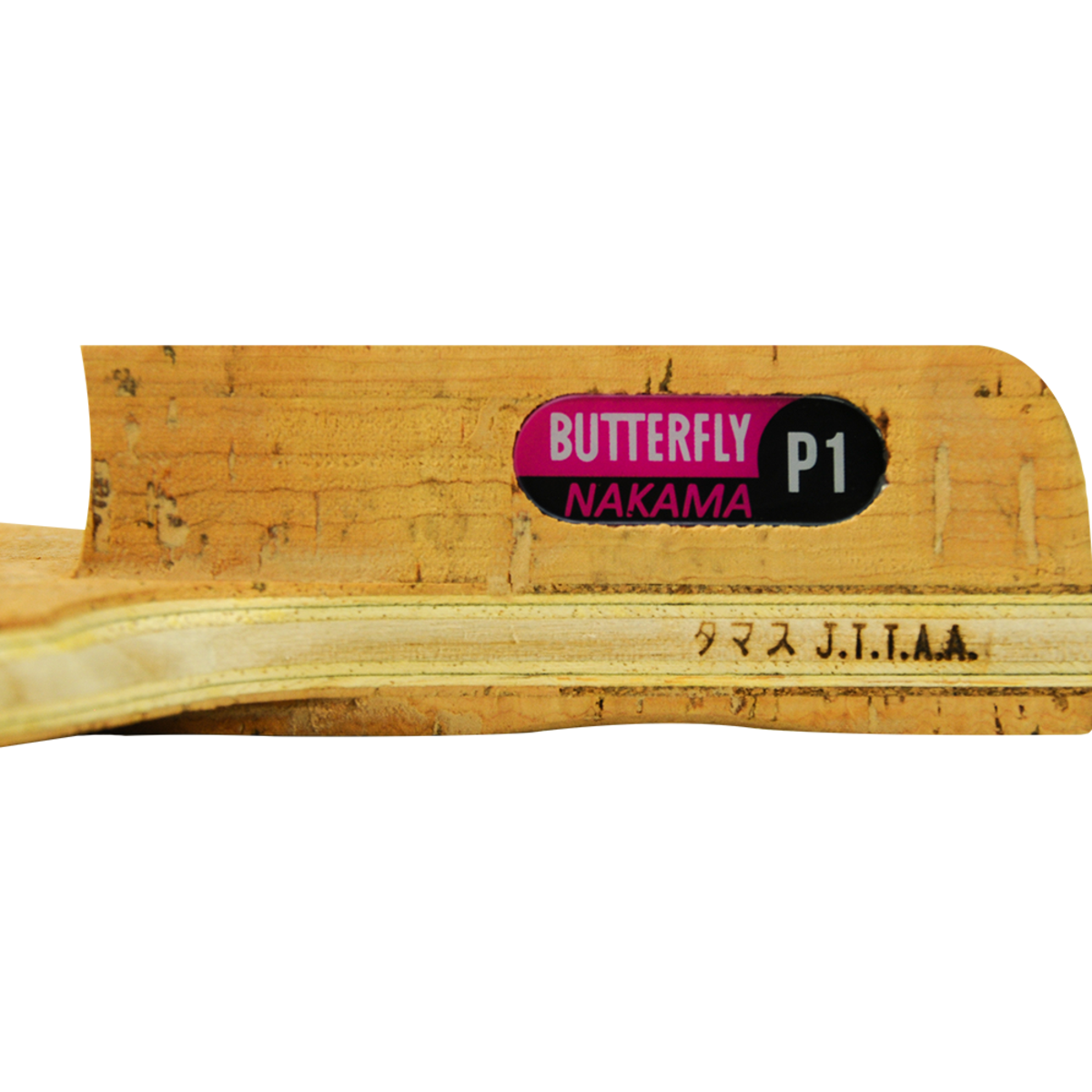 Butterfly Nakama P-1 Penhold Racket: Sideview of Handle